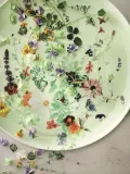 Блюдо сервировочное Rosenthal Brillance Wiosenny Ogrod, круглое, костяной фарфор, 32 см, зелёное — фото 1