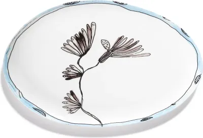 Блюдо сервировочное serax midnight flowers, овальное, костяной фарфор, 22,5 , синее · арт. fabr B9223109-719