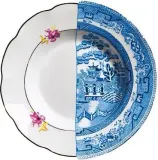 Тарелка глубокая Seletti Fillide, костяной фарфор, 25,4 см, разноцветная — фото 1
