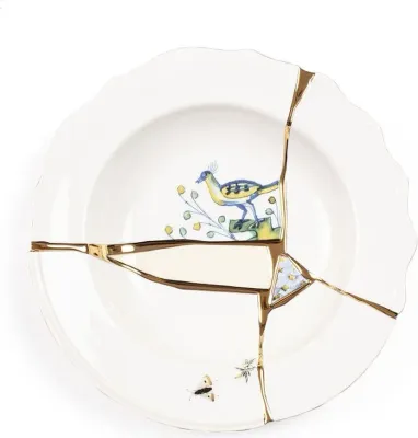 Тарелка глубокая Seletti Kintsugi, фарфор, 22 см