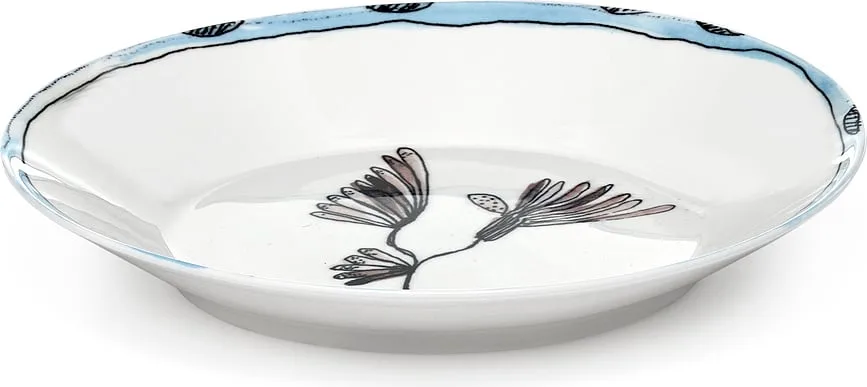 Набор глубоких тарелок serax e midnight flowers, 2 предмета, костяной фарфор, синие · арт. fabr B9223114-403