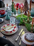 Тарелка десертная Bloomingville Yule, каменная керамика, 23 см, бежевая со спиральным узором — фото 1