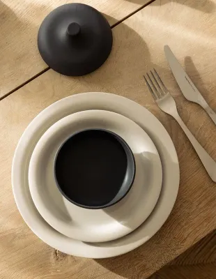 Тарелка закусочная Design House Stockholm Sand, каменная керамика, 26 см, бежевая