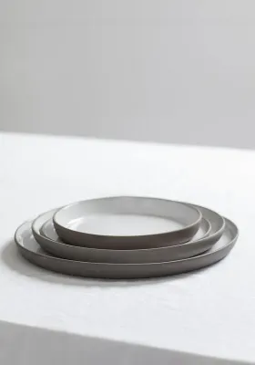 Набор закусочных тарелок Serax Dusk zaokr glone, 4 предмета, фарфор, 20,5 см, серые