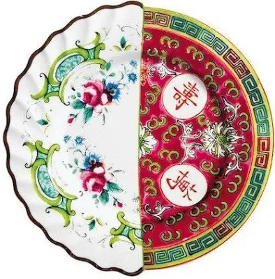 Тарелка обеденная Seletti Eudossia, костяной фарфор, 20 см, разноцветная