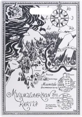 Доска разделочная Muurla Muminki The Map, прямоугольная, дерево, 43 30 см