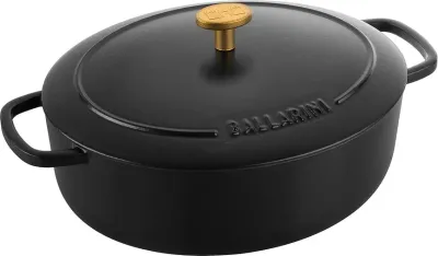Кастрюля ballarini bellamonte owalny, чугун, антипригарное покрытие, чёрная · арт. fabr 75003-558-0