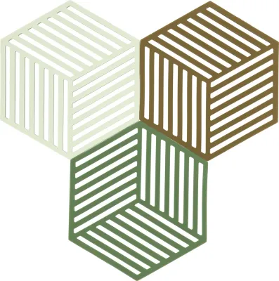 Набор подставок под горячее Zone Denmark Hexagon, 3 штуки, силикон, 16 14 см, зелёная