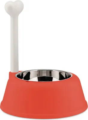 Миска для собак A di Alessi Lupita, нержавеющая сталь, 32 см, 1500 мл, красная