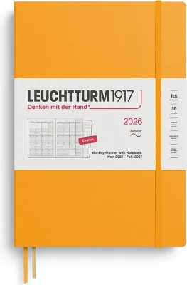 Блокнот Leuchtturm 1917, z notatnikiem 2025/2027 16M EN, B5, оранжевый