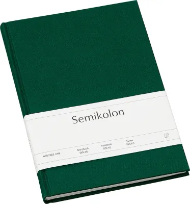 Блокнот Semikolon, Uni Classic, A5, в линейку, зелёный