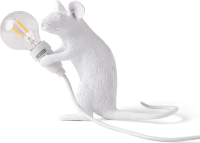 Настольный светильник Seletti Mouse, пластик, белый