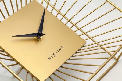 Настольные часы NeXtime Vasco Table, металл, 25 25 см, золотистые