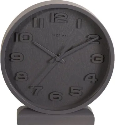 Настольные часы NeXtime Wood Wood Small, дерево, 20 см, серые