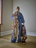 Плед двусторонний Bloomingville Vivielle, хлопок, 130 160 см, чёрный — фото 3