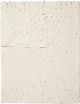 Плед вязаный Essenza Knitted Ajour, хлопок, 130 170 см, белый