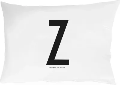 Наволочка декоративная Design Letters, Arne Jacobsens Vintage ABC, 50 70 см, хлопок, белая