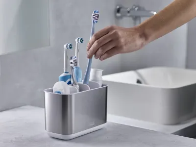 Стакан для зубных щёток Joseph Joseph EasyStore, нержавеющая сталь, серебристый
