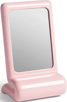Косметическое зеркало K Amsterdam Vanity Whip, круглое, стекло, розовое