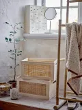 Косметическое зеркало Bloomingville Milde, круглое, стекло, бежевое — фото 1