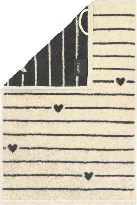 Полотенце для лица и рук cawo lines hearts, хлопок, 30 , серое · арт. fabr 6276 30/50 37