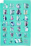 Полотенце банное Arabia Finland Muminki Alphabets, хлопок, 95 150 см, синее — фото 1