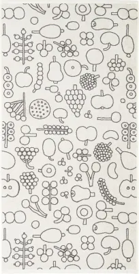 Полотенце банное Iittala Oiva Toikka Frutta, хлопок, 70 140 см, серое