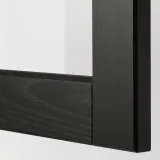 IKEA LERHYTTAN (ИКЕА ЛЕРХЙТТАН) — Стеклянная дверь, морёный чёрный 40х40 см — фото 3