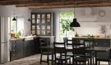 IKEA LERHYTTAN (ИКЕА ЛЕРХЙТТАН) — Стеклянная дверь, морёный чёрный 40х40 см — фото 4