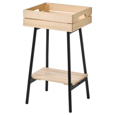 IKEA VANILJSTÅNG (ИКЕА ВАНИЛЙСТОНГ) — Подставка для растения, сосна/чёрный 55 см