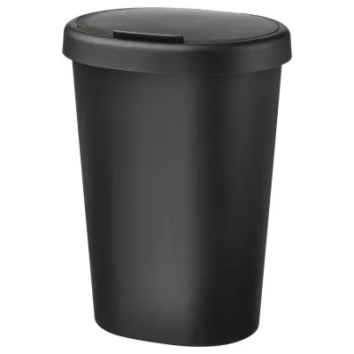 IKEA HÖLASS (ИКЕА ХЁЛАСС) — Корзина с крышкой, чёрный 8 л