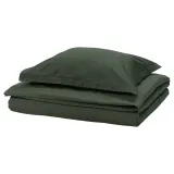 IKEA LUKTVICKER (ИКЕА ЛУКТВИКЕР) — Пододеяльник и наволочка, тёмно-зелёный 150x200/50x60 см — фото 1