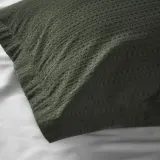 IKEA LUKTVICKER (ИКЕА ЛУКТВИКЕР) — Пододеяльник и наволочка, тёмно-зелёный 150x200/50x60 см — фото 2