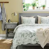 IKEA NÅLBJÖRNBÄR (ИКЕА НОЛБЙЁРНБЭР) — Пододеяльник и наволочка, белый серо-зелёный/цветочный узор 150x200/50x60 см — фото 6