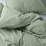 IKEA ÄNGSLILJA (ИКЕА ЭНГСЛИЛЙА) — Пододеяльник и наволочка, бледный серо-зелёный 150x200/50x60 см — фото 2