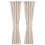 IKEA LENDA (ИКЕА ЛЕНДА) — Штора на завязках, 2 шт., светло-розовый/на люверсах 140x260 см — фото 1