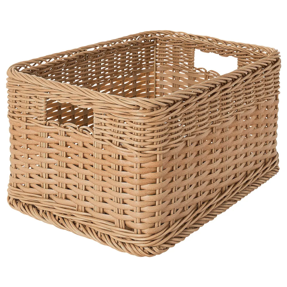 IKEA BEKNA (ИКЕА БЕКНА) — Корзина, техноротанг бежевый 25x35x20 см