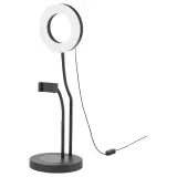 IKEA LÅNESPELARE (ИКЕА ЛОНЕСПЕЛАРЕ) — Кольцевая лампа с держателем для телефона, чёрная — фото 1