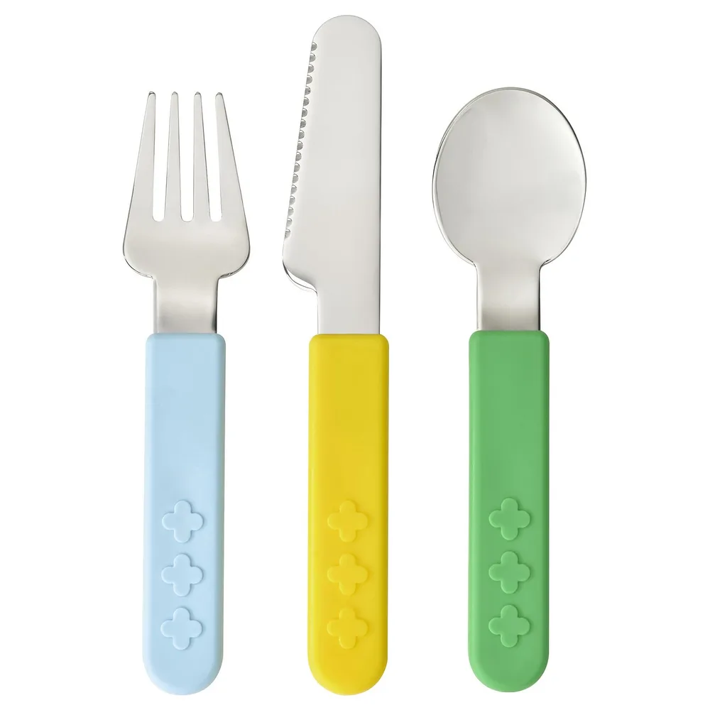 IKEA SMASKA (ИКЕА СМАСКА) — Набор столовых приборов, 3 шт., разноцветный