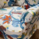 IKEA STRANDMON (ИКЕА СТРАНДМОН) — Чехол на кресло с подголовником, Стигсбо разноцветный/бежевый — фото 1