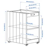 IKEA BRYTNING (ИКЕА БРИТНИНГ) — Тумба на колёсах, зелёная 29x40x47 см — фото 3