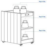 IKEA BRYTNING (ИКЕА БРИТНИНГ) — Тумба на колёсах, зелёная 29x40x47 см — фото 4