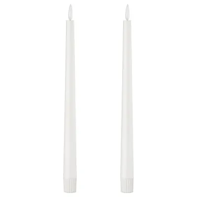 IKEA SMÅLOM (ИКЕА СМОЛОМ) — Свеча коническая LED, на батарейках белая