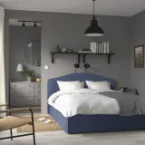 IKEA RAMNEFJÄLL (ИКЕА РАМНЕФЙЭЛЛ) — Чехол на каркас кровати, Киланда тёмно-синий 160x200 см — фото 3