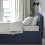 IKEA RAMNEFJÄLL (ИКЕА РАМНЕФЙЭЛЛ) — Чехол на каркас кровати, Киланда тёмно-синий 160x200 см — фото 6