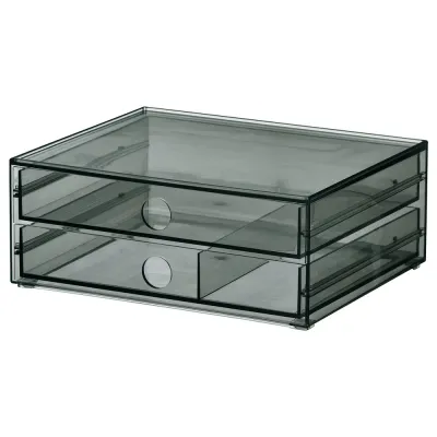 IKEA VISSLAÅN (ИКЕА ВИССЛАОН) — Мини-комод с 2 ящиками, серый 23x19x9 см