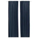 IKEA SANELA (ИКЕА САНЕЛА) — Шторы, 2 шт., тёмно-синий/на шторной ленте 140x260 см — фото 1