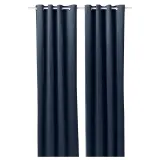 IKEA SANELA (ИКЕА САНЕЛА) — Шторы, 2 шт., тёмно-синий/на люверсах 140x280 см — фото 1