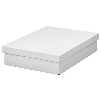 IKEA FJÄDERHARV (ИКЕА ФЙЭДЕРХАРВ) — Коробка с крышкой, белый 25х35х8 см