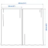 IKEA SNÖRUTA (ИКЕА СНЁРУТА) — Штора, 2 шт., светлый серо-бежевый белый/цветочный узор на ленте 145х250 см — фото 5